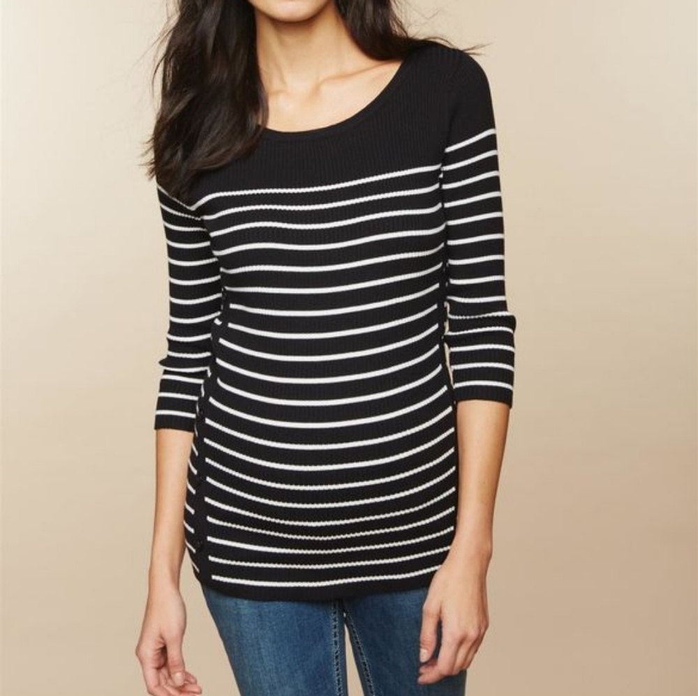 Motherhood Maternity ribbed striped sweater